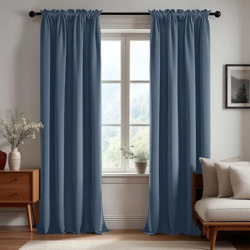Vista 230 de Deconovo Cortinas opacas, aislamiento térmico, dobladillo para barra, reducción de ruido, certificado Oeko-TEX, cortinas de oscurecimiento
