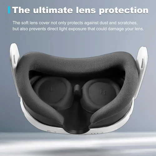 Vista 6 de VR Touch Controller Grip Cover for Meta Quest 3 Accessories, Silicone Headset Cover, Face Cover, Protective Lens Cover, Anti-Throw Accessories Set