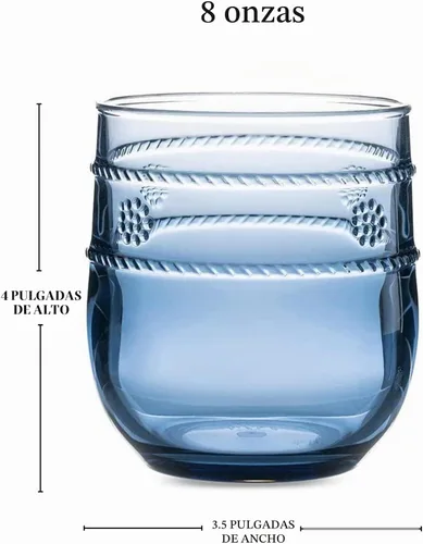 Vista 5 de Juliska Isabella - Vaso de acrílico pequeño, color azul