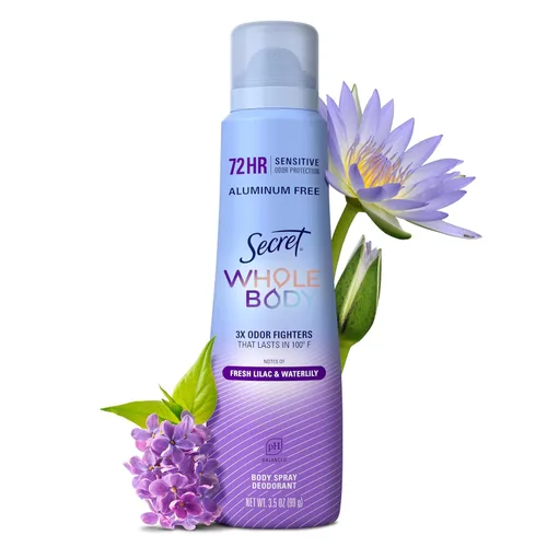 Vista 15 de Secret Desodorante en aerosol para todo el cuerpo para mujer, aroma a leche de almendra y miel, desodorante sin aluminio, protección contra olores