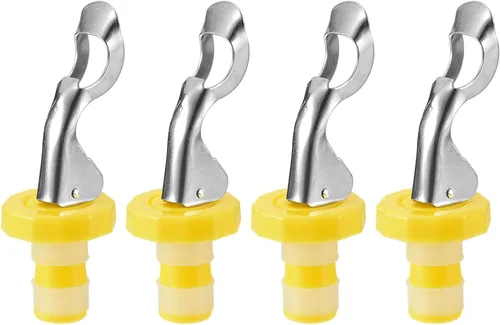 Vista 11 de uxcell Tapones de vino, 4 tapones manuales de expansión de 0.630 in/0.63 pulgadas, tapón de silicona para botella de vino, tapón de sellado