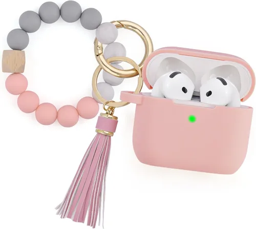 Vista 16 de Filoto Funda para AirPods Pro 3 (2025), funda protectora de silicona suave compatible con Apple AirPods Pro de 3ª generación con pulsera de cuentas