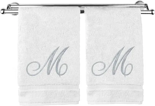 Vista 187 de Toalla de mano con monograma, regalo personalizado, 16 x 30 pulgadas, extra absorbente, 100% algodón turco, acabado de rizo suave, para baño, cocina