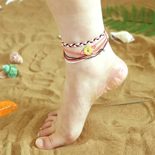 Vista 9 de Pulseras de tobillo para niñas, impermeables, bohemias, para mujer, regalo de joyería de Navidad