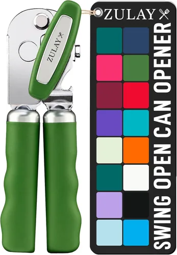 Vista 13 de Zulay Kitchen Abrelatas manual de acero inoxidable resistente con abridor de botellas, abrelatas manual a prueba de óxido con perilla giratoria