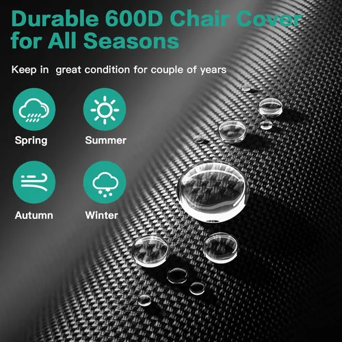 Vista 3 de Waterproof Garden Sunbed Cover,Heavy Duty 600D Oxford Fabric Windproof Outdoor Sun Lounger Covers Anti-UV Patio Sunbed Lounger