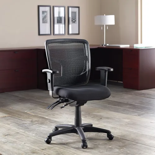 Vista 2 de Lorell, LLR86201, silla de gestión de respaldo medio de la serie ErgoMesh
