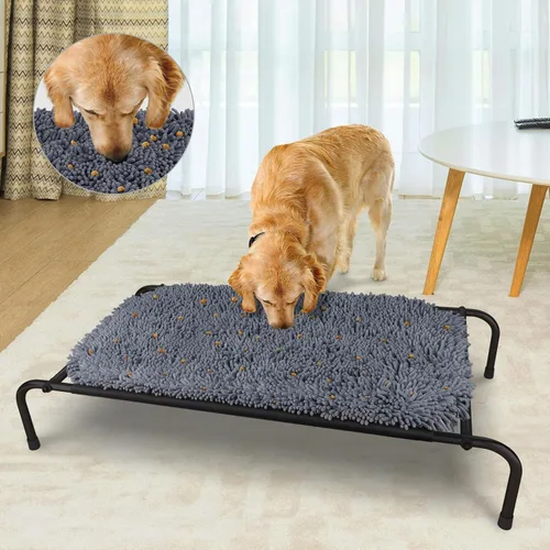 Vista 9 de Alfombrilla de olfateo para perros, 17'' x 21'' juego interactivo de alimentación por olfateo contra el aburrimiento, juguetes de rompecabezas que