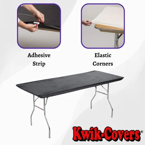 Vista 3 de Kwik-Covers Fundas rectangulares de plástico de 6 pies de 30 x 72 pulgadas, paquete de 10 (negro)
