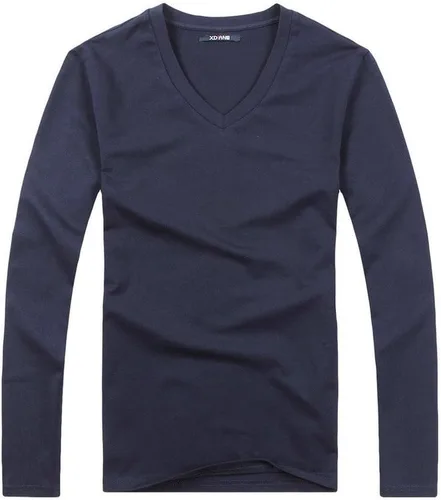 Vista 29 de XUDIAN. Camiseta de manga larga para hombre, cuello redondo