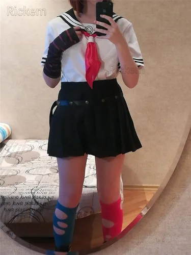 Vista 2 de Rickem Ibuki Mioda - Disfraz de cosplay para mujer y niña, vestido de uniforme Mioda Ibuki
