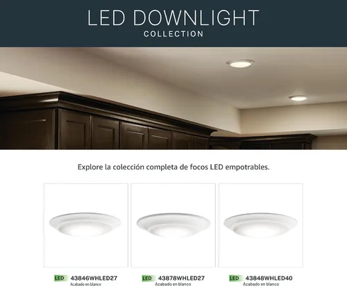 Vista 7 de Kichler 43846WHLED30 - Lámpara LED de montaje empotrado, color blanco, 3000 K, 43846WHLED30 7.5” Ceiling Flush Mount Wet Rated Interior Dimmable