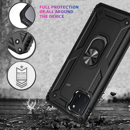 Vista 7 de Funda para Galaxy Note 10 Lite - Funda protectora de grado militar con soporte magnético para anillo de coche, cubierta de soporte para Samsung
