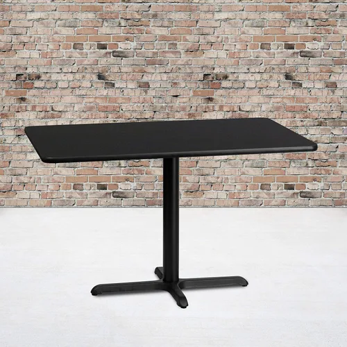 Vista 2 de Flash Furniture Stiles - Mesa rectangular laminada negra de 30 x 48 pulgadas con base de altura de mesa de 23.5 x 29.5 pulgadas