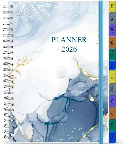 Vista 16 de Planificador/Calendario de Bolsillo 2026 - Cuaderno y Diario Organizador Semanal y Mensual A6 para Seguir Objetivos, Fácil de Organizar tu Vida Azul
