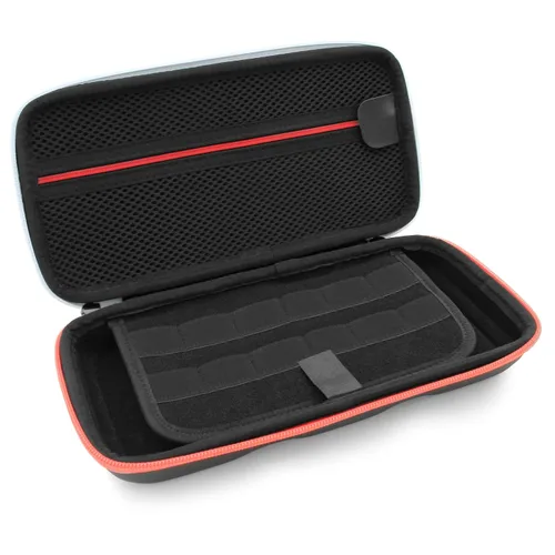 Vista 3 de CASEMATIX Carrying Case Compatible with Nintendo Switch with 8 Game Slots, Non-Scratch Divider for Screen Protection, Accessory Storage and