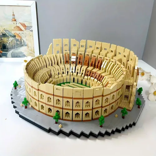 Vista 6 de Italia Rome Coliseo - Juego de construcción de microladrillos (5594 piezas) – Juguete educativo modelo emblemático regalo para niños y adultos