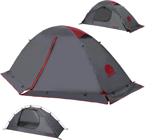 Vista 12 de Carpa para 1/2 personas para mochilero para 4 estaciones - Tienda de campaña impermeable para invierno para una persona, equipo de camping ligero