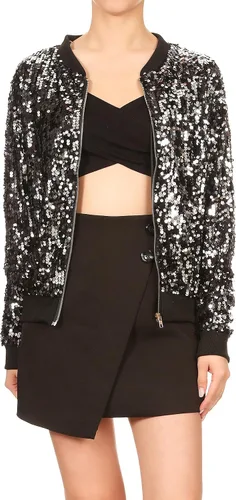 Vista 25 de Anna-Kaci - Chaqueta de manga larga con cremallera frontal y puños acanalados para mujer (personalizable)