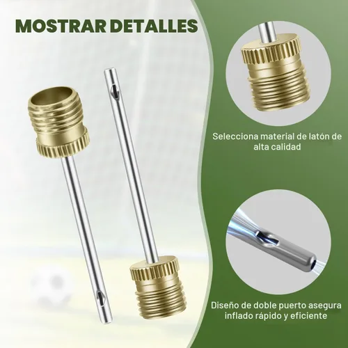Vista 3 de 20 Pack Brass Ball Pump Needles with Storage Case - Heavy Duty No Break Air Pump Needles for Basketball