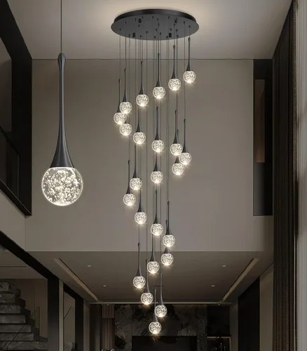 Vista 44 de Lámparas colgantes modernas para isla de cocina, LED, regulable, cristal glamuroso, iluminación colgante de techo para comedor, pasillo, dormitorio