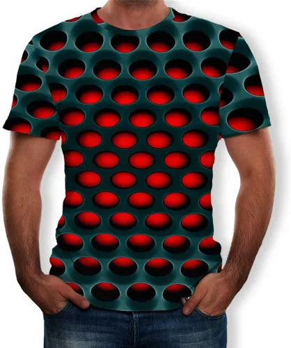 Vista 2 de GDJGTA Camiseta para hombre con impresión 3D y cuello redondo de manga corta