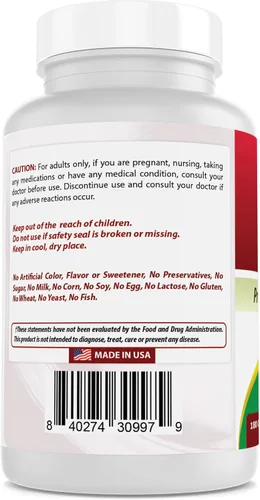 Vista 3 de Best Naturals Orotato de litio 5 mg 180 cápsulas - Sin OMG - Sin gluten