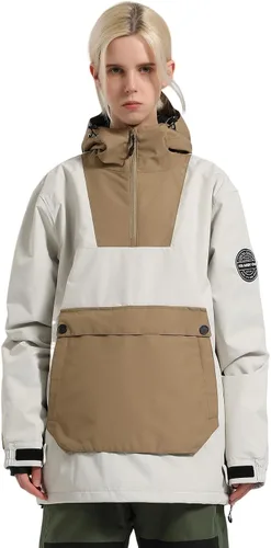 Vista 18 de GSOU SNOW - Chaqueta de esquí para mujer, abrigo de nieve, impermeable, cortavientos, chaqueta de snowboard, aislada, cálida, para invierno