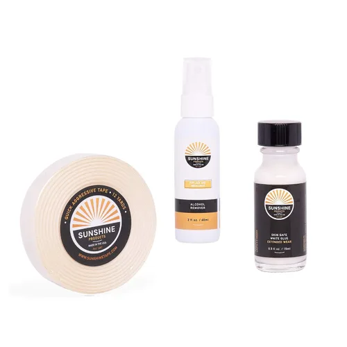 Vista 8 de Kit de reemplazo de cabello - Cinta 1522 rollo de 1/2 pulgada x 12 yardas, pegamento blanco para peluca de pegamento extendido, removedor