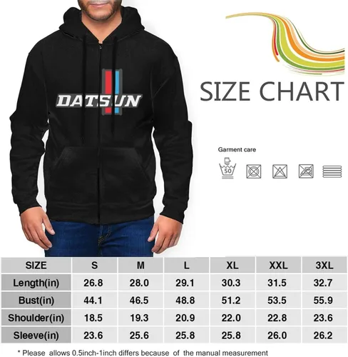 Vista 4 de Lizisgu Datsun - Sudadera con capucha y cremallera completa para hombre