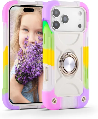 Vista 73 de MARKILL Funda compatible con iPhone Air de 6.5 pulgadas 2025 con soporte de anillo giratorio de 360 grados, protección contra caídas de grado