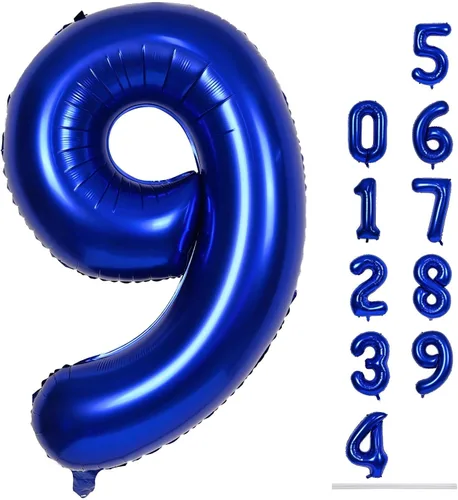 Vista 132 de Globo negro del número 0 para niñas y niños, 40 pulgadas, grande, número 0-9, de papel de aluminio, de Mylar para helio, juego de globos digitales