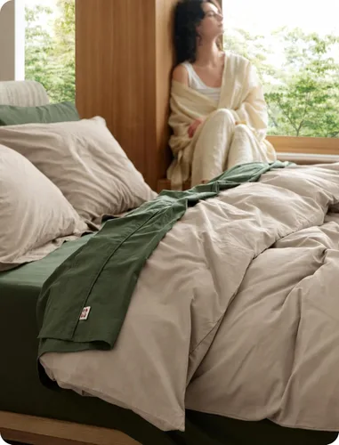 Vista 14 de Bedsure Funda de edredón de algodón tamaño individual – Funda de edredón de lujo con tejido slub 100% algodón con una textura similar al lino, ropa