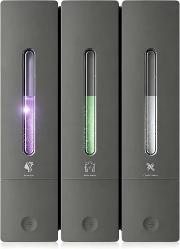 Vista 8 de Shampoo and Conditioner Dispenser Wall Mounted for Bathroom Hotel Black