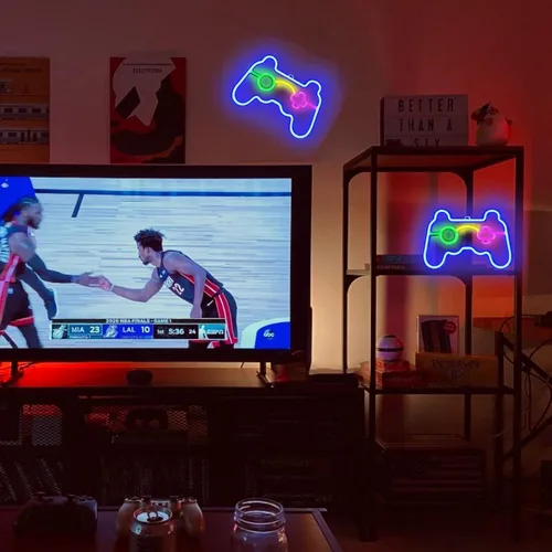 Vista 4 de Letrero de neón para decoración de sala de juegos, letrero LED para dormitorio, decoración de pared estética, regalos para adolescentes, computadora
