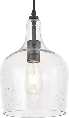 Vista 13 de Lámpara Colgante de Vidrio Moderna de Latón 1 Luz Individual con Cúpula Luminarias Colgantes para Isla de Cocina Comedor Pasillo, Diámetro 9 Latón