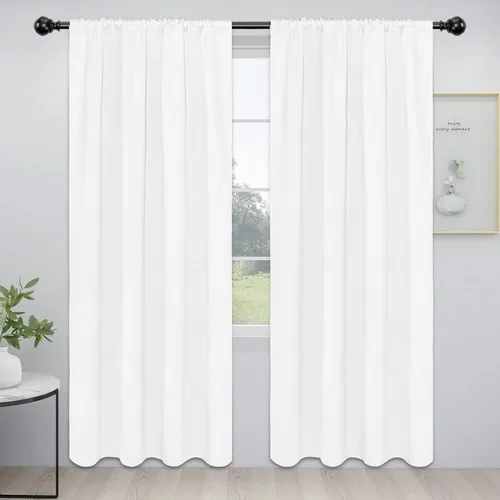 Vista 17 de Easy-Going - Cortinas opacas con bolsillo para varilla para dormitorio, cortinas de ventana para oscurecer la habitación para sala de estar
