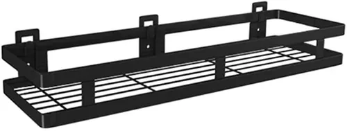 Vista 9 de qiuqiu Estante de almacenamiento de acero inoxidable montado en la pared, estante flotante negro, estante de especias para cocina, baño con varios
