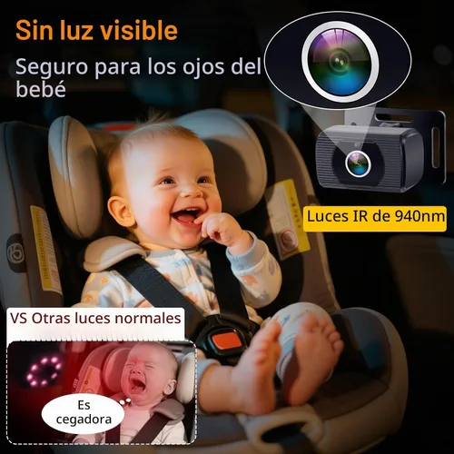 Vista 5 de Cámara de coche Rohent para bebé USB: fácil de instalar, Plug and Play, visión nocturna cristalina, amplio ángulo de visión para la seguridad