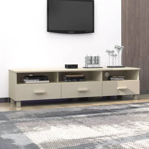 Vista 7 de Consola de TV, gabinete multimedia, centro de entretenimiento, consola de TV, gabinete de TV HAMAR color marrón miel, 62.2 x 15.7 x 15.7 pulgadas