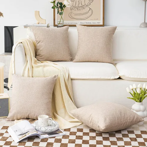 Vista 50 de Home Brilliant Funda de almohada de lino de 18 x 18 pulgadas, almohada decorativa para cama, sofá, sala de estar, 1 unidad, color gris ceniza