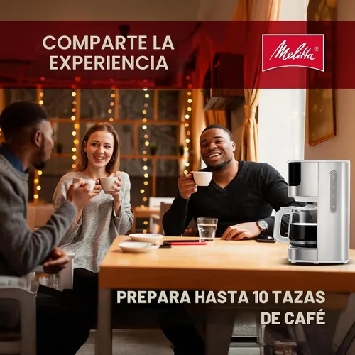 Vista 5 de Melitta Aroma Tocco Glass - Cafetera de goteo de 10 tazas, color blanco