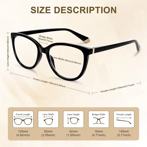 Vista 4 de EASY READ - Lentes de Lectura para Mujeres, Lentes de Computadora con Bloqueo de Luz Azul de Ojo de Gato
