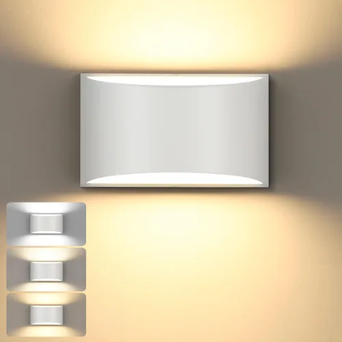 Vista 12 de TRLIFE Apliques de pared regulables, 3000K/4000K/6000K seleccionables, apliques de pared modernos de 12W LED de aluminio, juego de 2 luces de pared