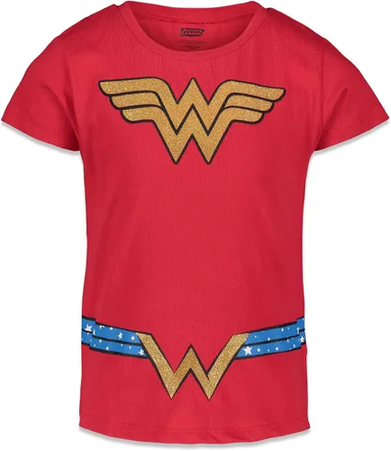 Vista 5 de DC Comics Wonder Woman - Paquete de 4 camisetas para niñas, Oro