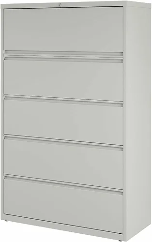 Vista 4 de Lorell Lima lateral de 5 cajones, 42 x 18-5/8 x 67-11/16 pulgadas, gris