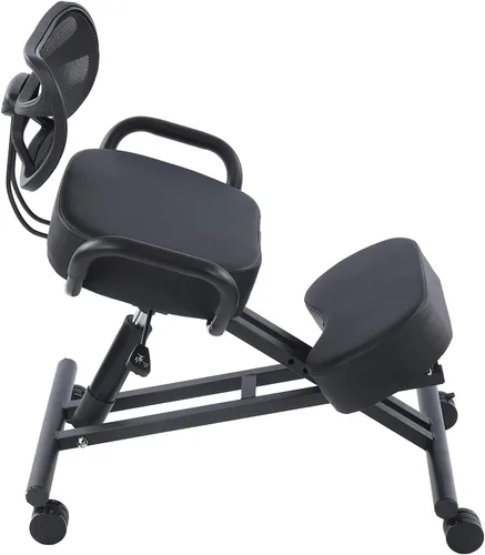 Vista 6 de Ejoyous Silla de rodillas, taburete neumático de corrección de postura con cojín altura ajustable ortopédico taburete de escritorio para bancario