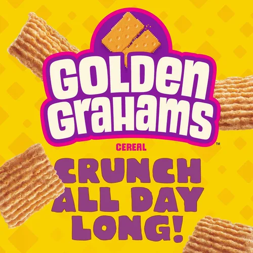 Vista 3 de Golden Grahams Cereal para el desayuno, sabor a galletas Graham, hecho con grano entero, 11.7 onzas