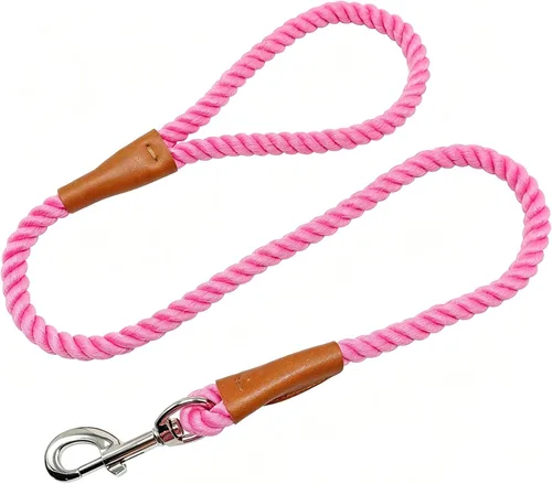Vista 13 de BTINESFUL Correa de algodón para perro de 3/5/10 pies, cómoda correa de control trenzada para perros fuertes, grandes y medianos, senderismo, Negro
