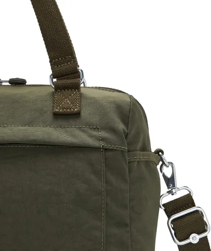 Vista 5 de Kipling Bolso de mano Flora para mujer, ligero, bolso de viaje de nailon, tono verde jade